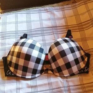 Checkered Black and White Bra